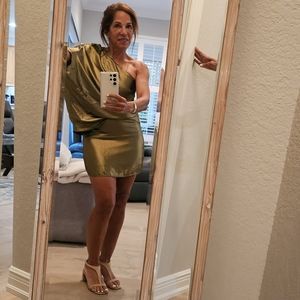 Gold mini dress